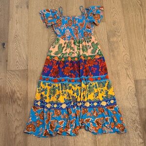 Colorful Floral Tiered Maxi Dress